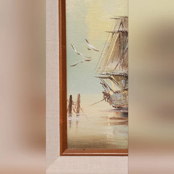 PIRATE SHIP OIL PAINTING